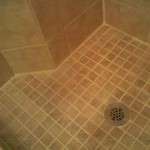 sanded grout shower overall view after regrout