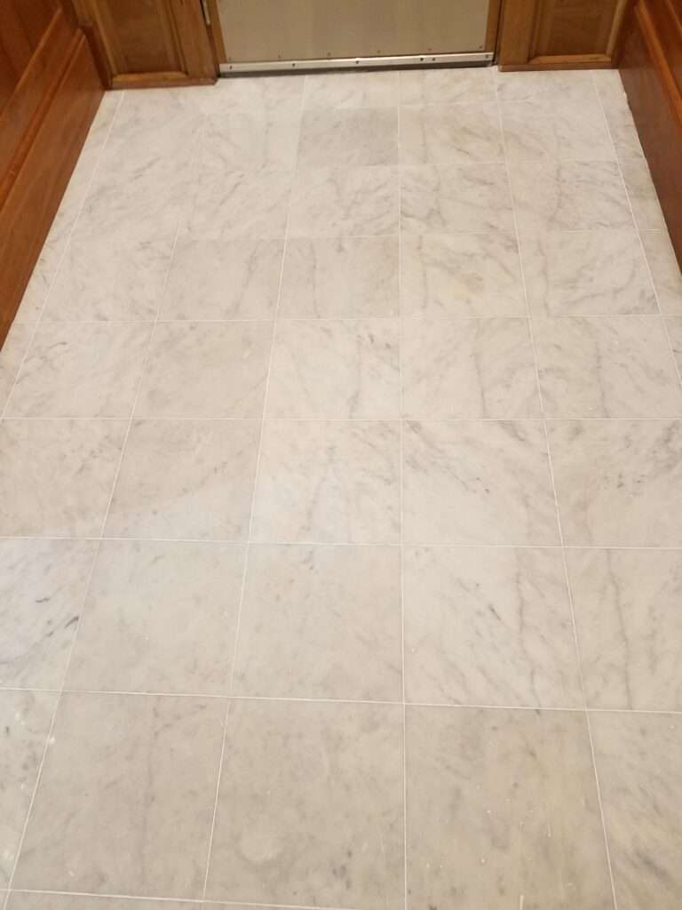 Marble Hallway After looks brighter and cleaner