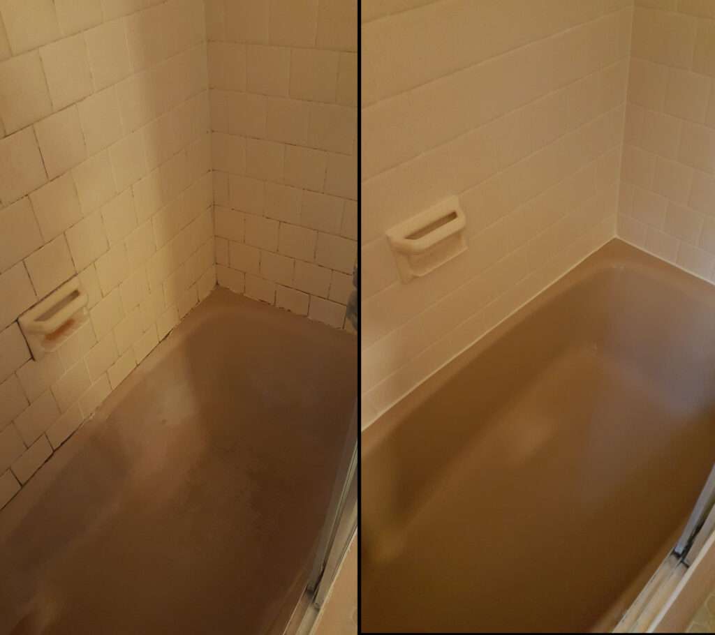 Before and After View of Tub Shower Regrouting